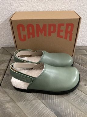 CAMPER Kids' Brutus Faux Fur Slingback Mule, size US 1/EU 33
